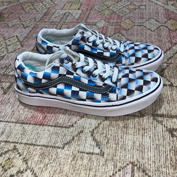 Vans Shoes Vans Comfy Cushion Checkered Blue Black Shoes Mens